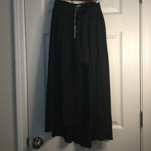 Black A-line Skirt with belt